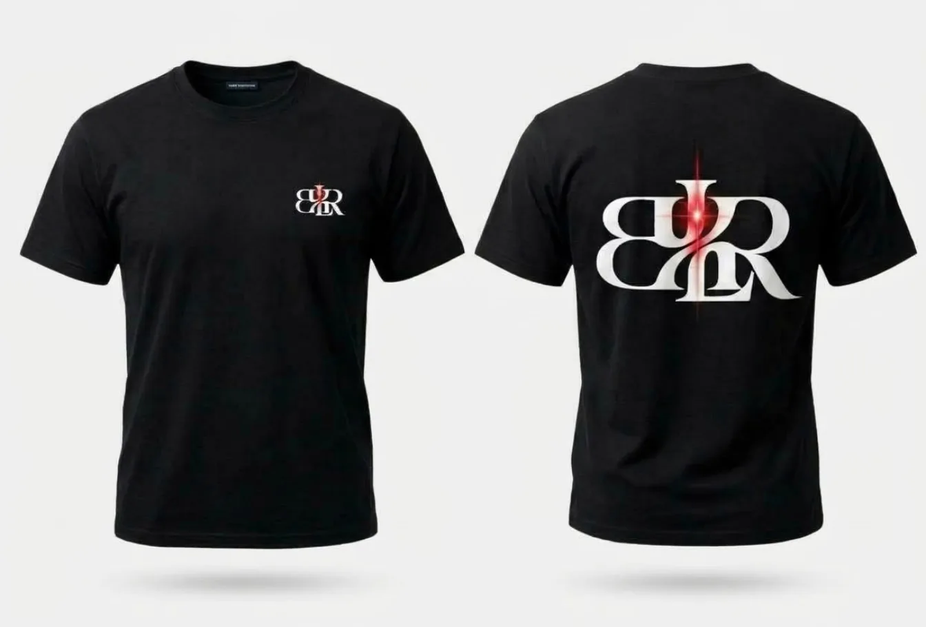 Tee-shirt B1R noir, vu de face et de dos